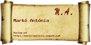 Markó Antónia névjegykártya